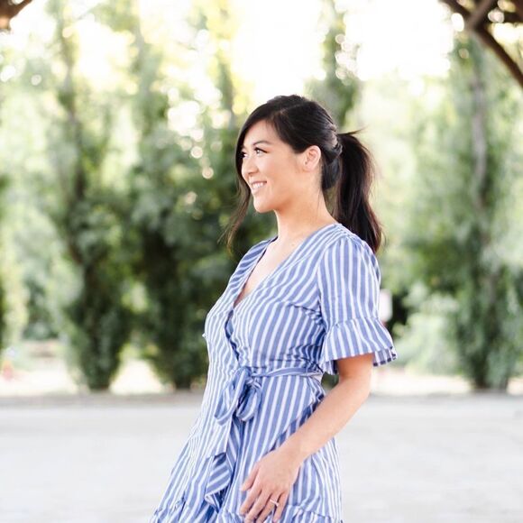 ✨HP✨Striped Ruffle Wrap Dress✨ - Picture 5 of 8